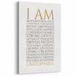 Empowerment Typography Art Print – I AM Affirmations Canvas