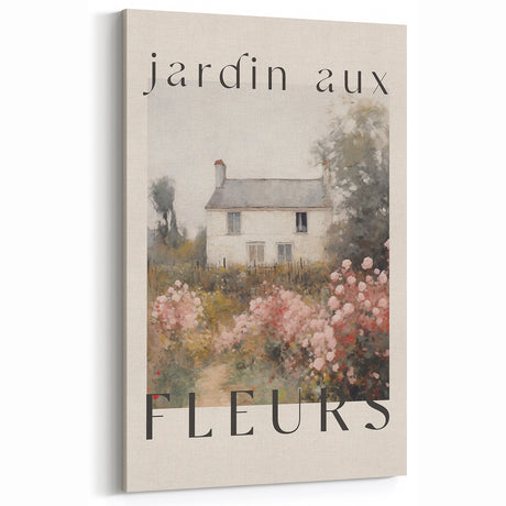 Vintage French Cottage Art – Classic Floral Landscape Print