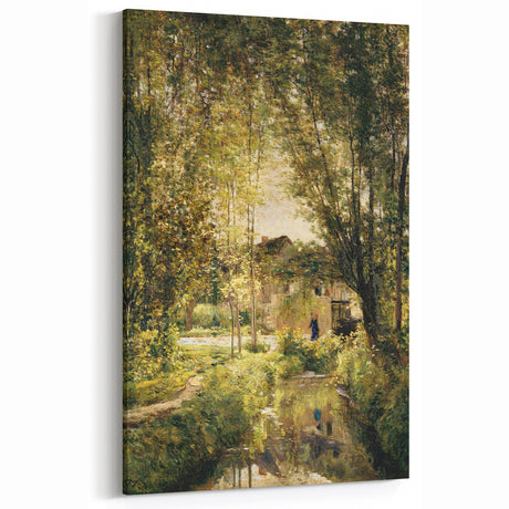 Vintage Forest Cottage Art – Classic Woodland Reflection Print