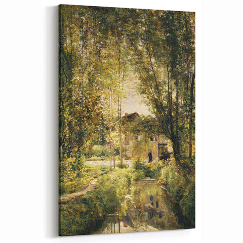 Vintage Forest Cottage Art – Classic Woodland Reflection Print