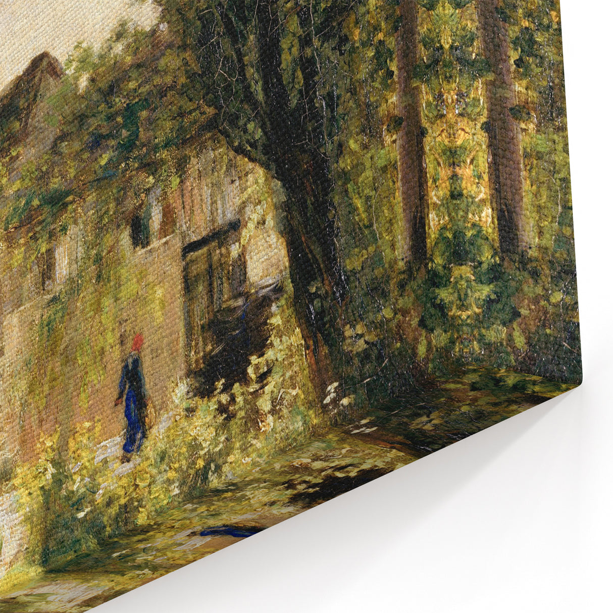 Vintage Forest Cottage Art – Classic Woodland Reflection Print