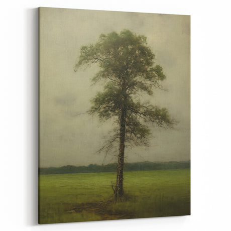Solitary Tree Landscape – Vintage Nature Wall Art for Rustic Decor