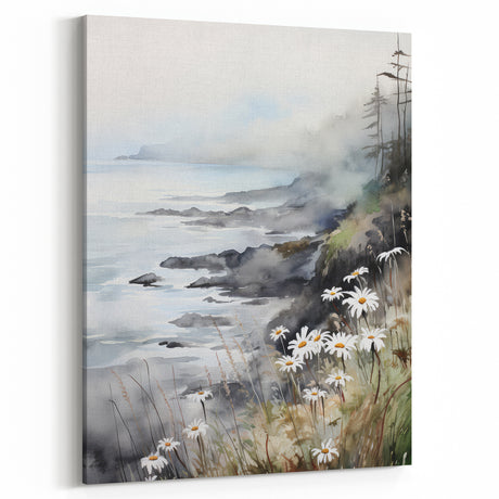 Misty Coastal Scene – Vintage Landscape Wall Art for Serene Decor