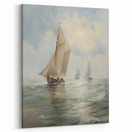 Vintage Sailboat Scene – Classic Landscape Prints for Nautical Decor