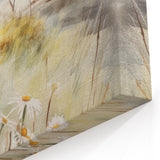 Coastal Cottage & Daisies – Vintage Landscape Wall Art