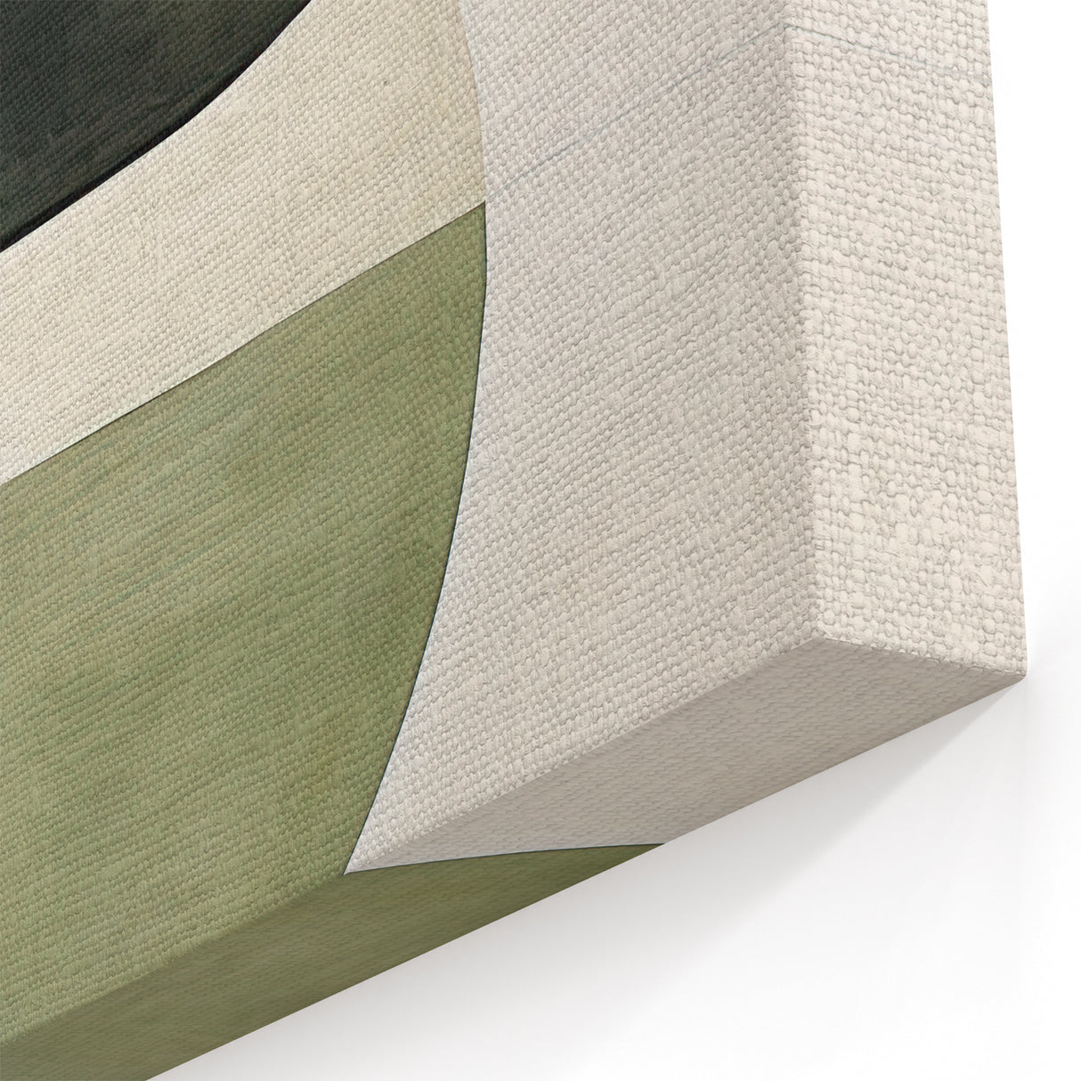 Modern Dining Room Wall Art – Abstract Green and White Canvas Print