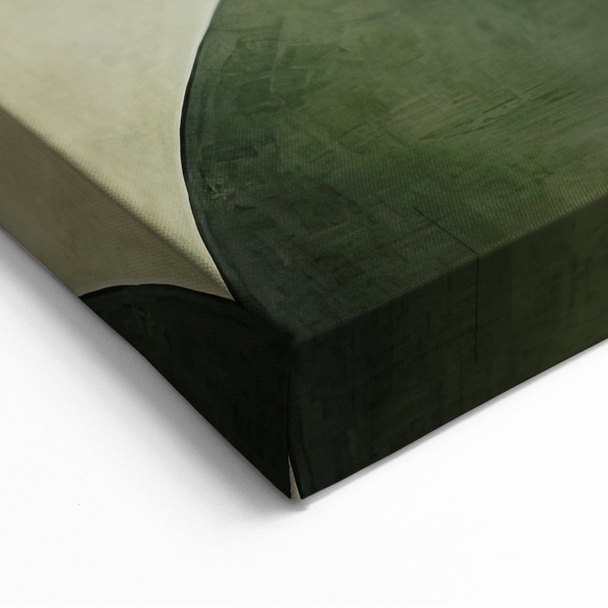 Modern Dining Room Wall Art – Abstract Green and White Canvas Print