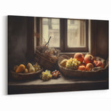 Rustic Fruit Basket - Vintage-Inspired Kitchen Wall Art