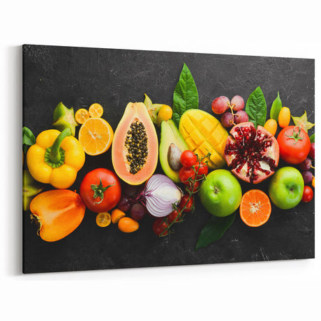 Tropical Fruit Medley - Vibrant Kitchen Wall Art for Fresh Decor