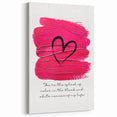 Modern Typography Wall Art - Pink Heart Quote Canvas Print