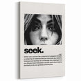 Monochrome Motivational Typography Art Print - "Seek" Canvas