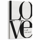 Modern Typography Wall Art - "LOVE" Inspirational Canvas Print