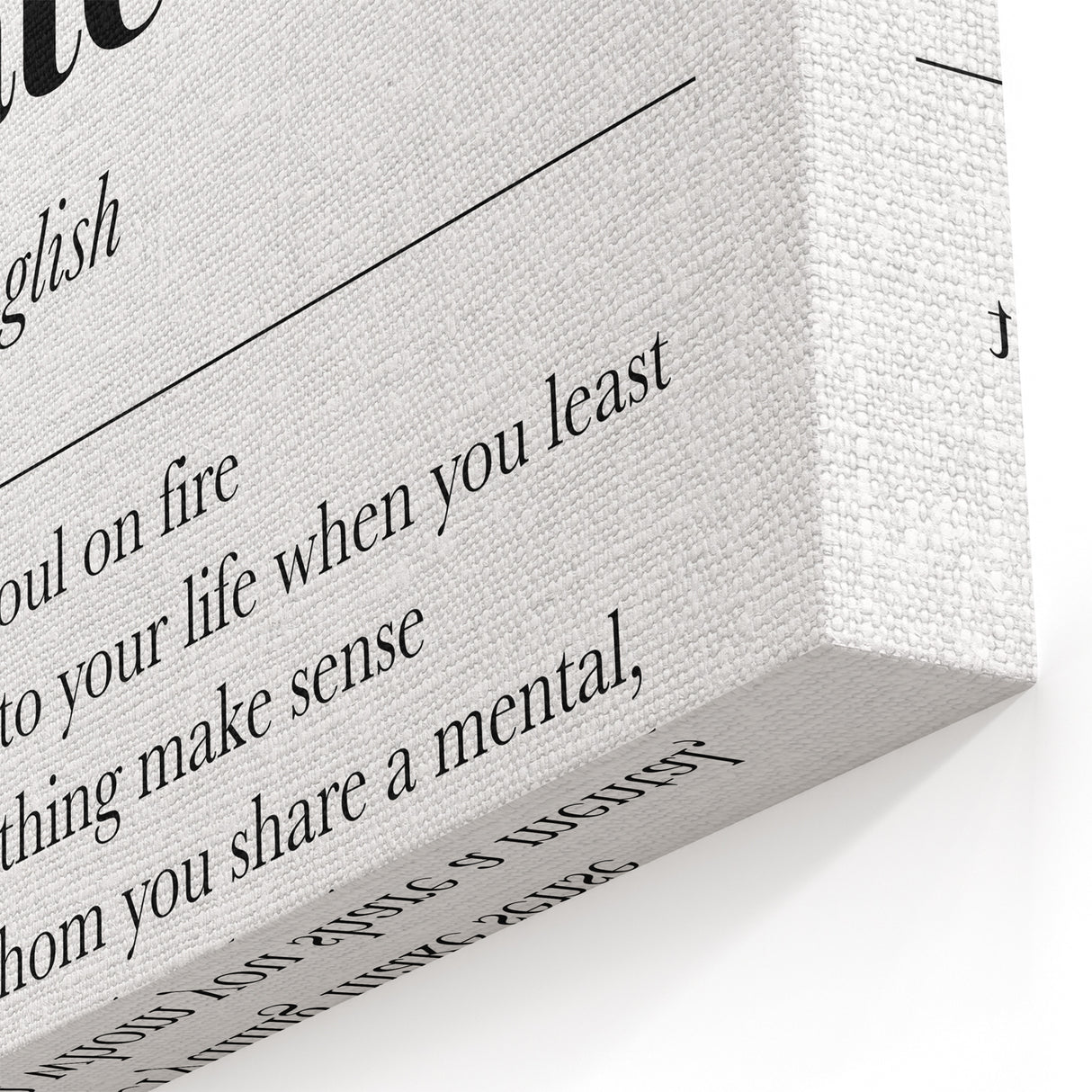 Modern Typography Wall Art - "Soulmate" Definition Canvas Print