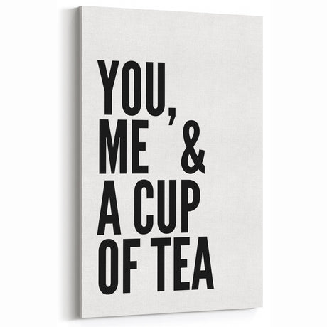 Modern Typography Wall Art - "You, Me & a Cup of Tea" Print