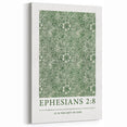 Biblical Typography Wall Art - Ephesians 2:8 Floral Canvas Print