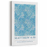 Biblical Typography Wall Art - Matthew 6:30 Floral Canvas Print