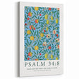 Biblical Typography Wall Art - Psalm 34:8 Floral Canvas Print