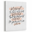 Inspirational Typography Art - Luke 1:45 "Blessed" Canvas Print
