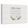 Inspirational Typography Art - Joshua 1:9 Strength Canvas Print