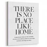 "There is No Place Like Home" Typography Canvas Art