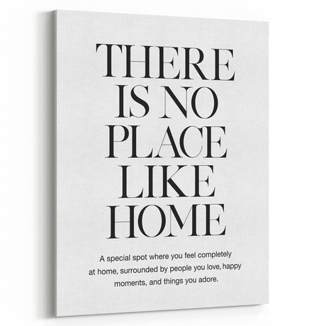 "There is No Place Like Home" Typography Canvas Art