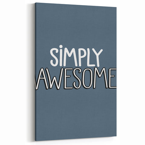Simply Awesome - Boys Room Wall Art Kids Wall Decor