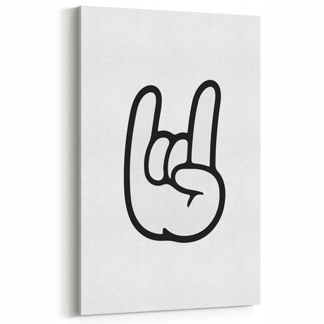 Rock On Hand - Boys Room Wall Art Kids Bedroom Decor