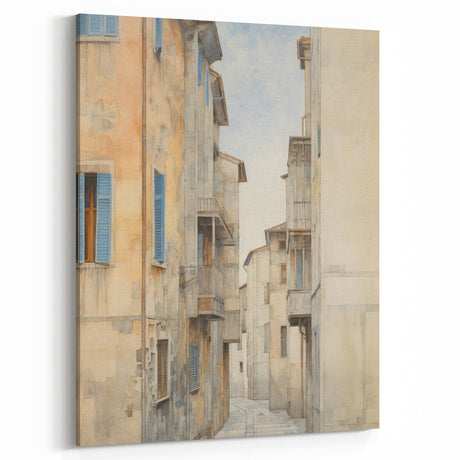 Vintage Landscape Art – Historic City Alley Print – Antique Urban Wall Art