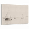 Vintage Landscape Art – Sailboats on Calm Waters – Antique Maritime Wall Art