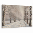 Vintage Landscape Art – Snowy Winter Pathway – Antique Winter Scene Wall Art