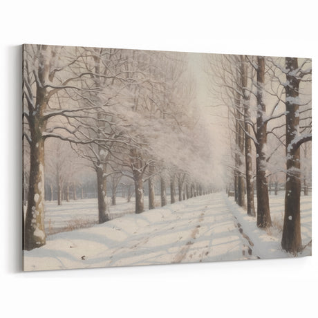 Vintage Landscape Art – Snowy Winter Pathway – Antique Winter Scene Wall Art