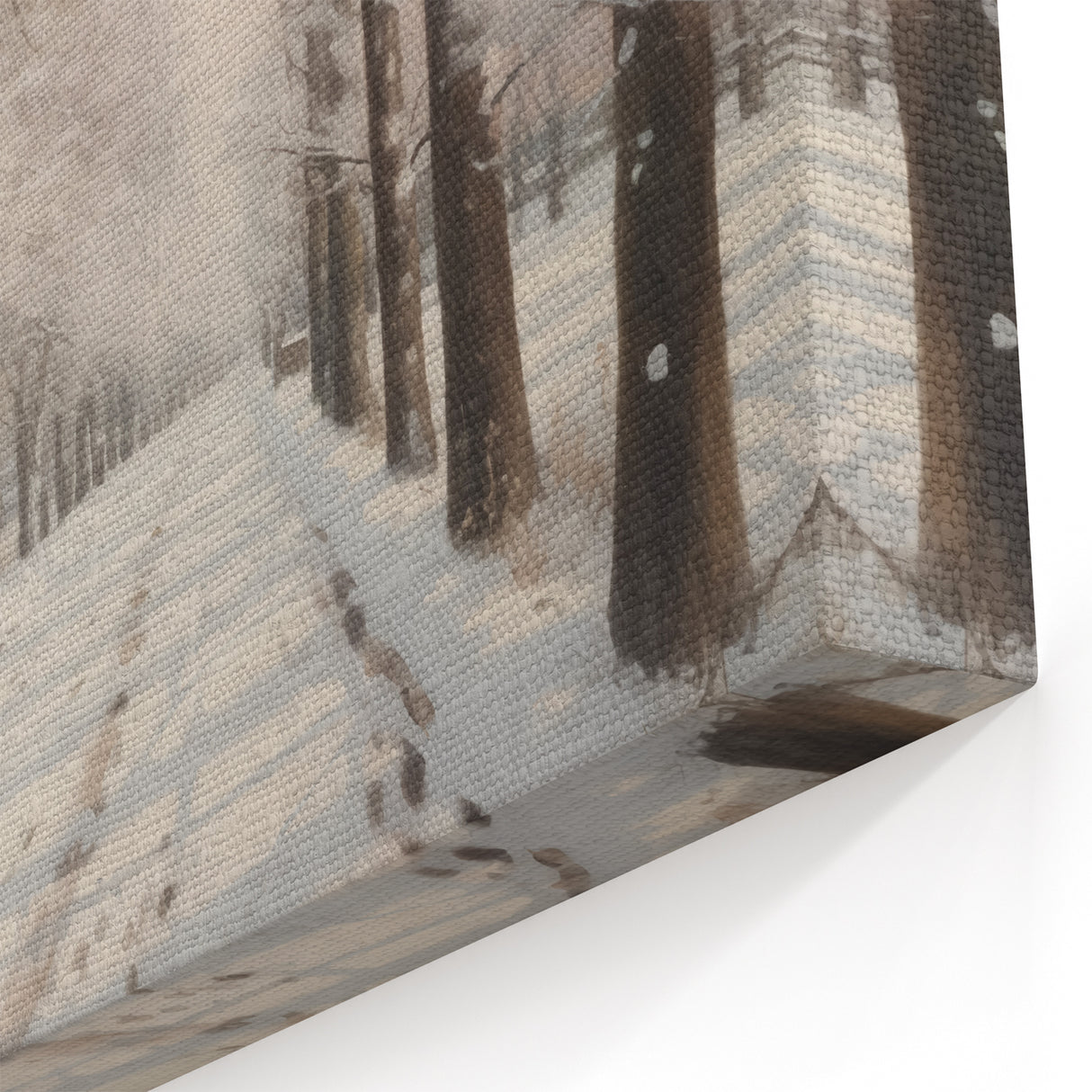 Vintage Landscape Art – Snowy Winter Pathway – Antique Winter Scene Wall Art