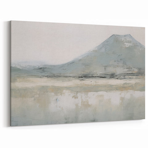 Vintage Landscape Art – Misty Mountain and Reflection – Antique Nature Scene Wall Art