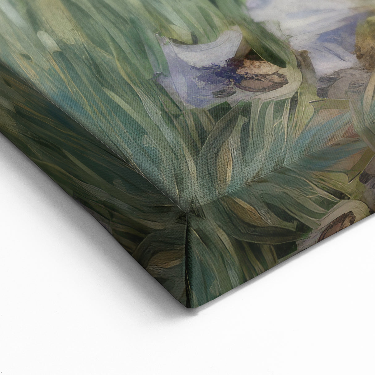 Vintage Landscape Art – Coastal Cliff with Wildflowers – Antique Seaside Wall Art
