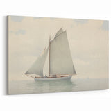 Vintage Landscape Art – Sailboat on Calm Waters – Antique Maritime Wall Art