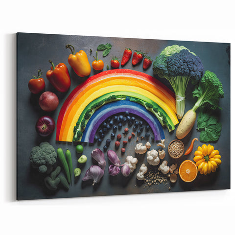 Colorful Rainbow Food Art – Vibrant Kitchen Still Life Print