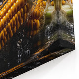 Golden Corn Splash Art – Dynamic Kitchen Food Photography Print