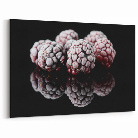 Frozen Blackberry Art – Elegant Food Photography Kitchen Print