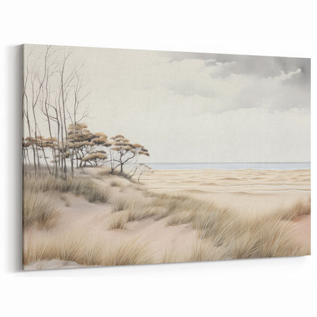 Vintage Landscape Art – Coastal Dunes and Serene Beach Decor