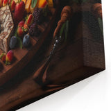 Gourmet Cheese & Fruit Board – Rustic Kitchen Food Art Print
