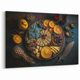 Elegant Cheese & Citrus Platter – Rustic Kitchen Wall Art