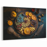 Elegant Cheese & Citrus Platter – Rustic Kitchen Wall Art