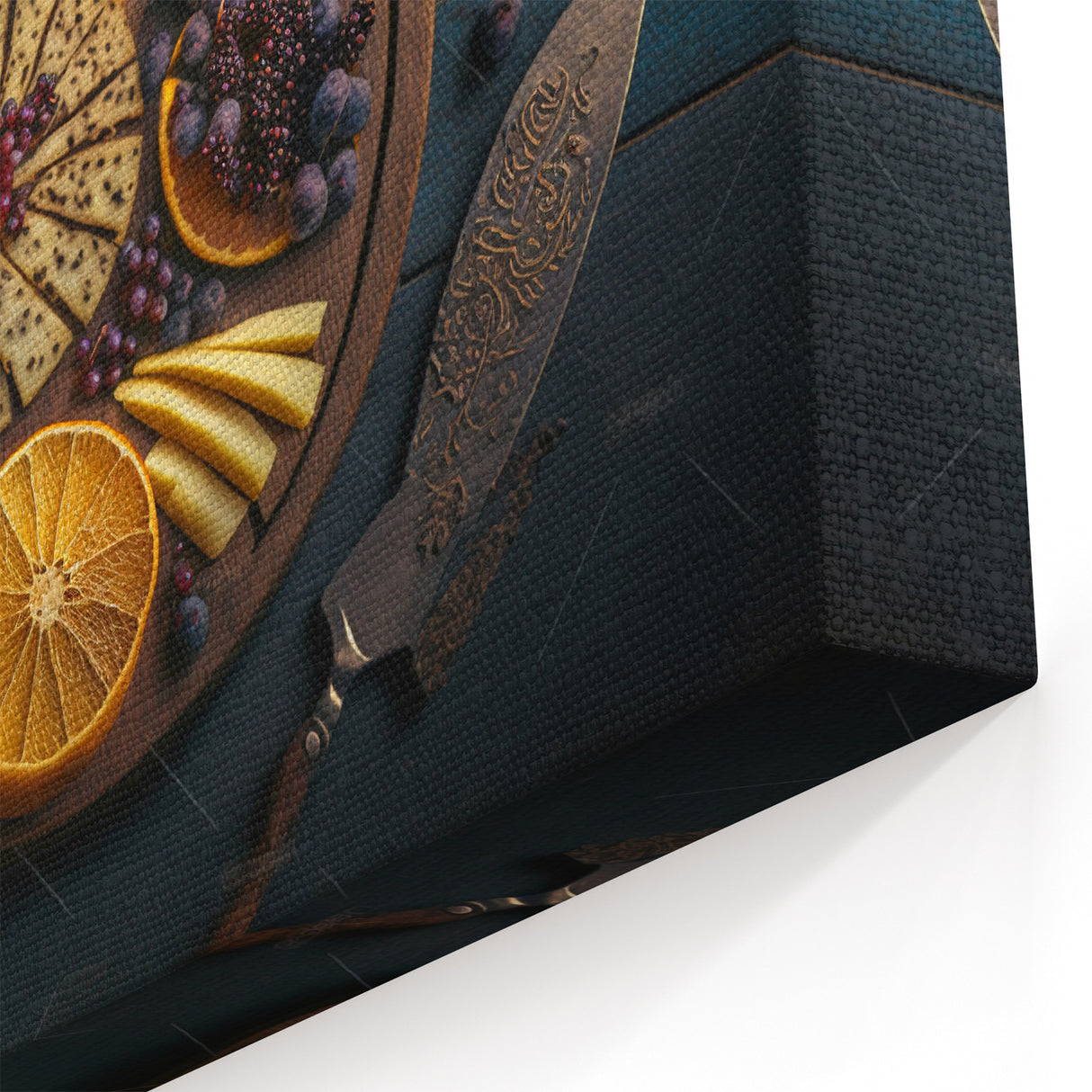 Elegant Cheese & Citrus Platter – Rustic Kitchen Wall Art