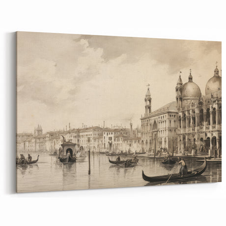 Vintage Landscape Art – Gondolas and Historic Venice Canal Decor