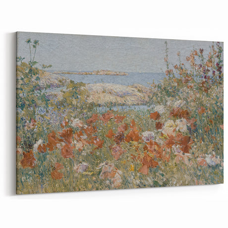 Vintage Landscape Art – Coastal Wildflowers and Seaside Decor