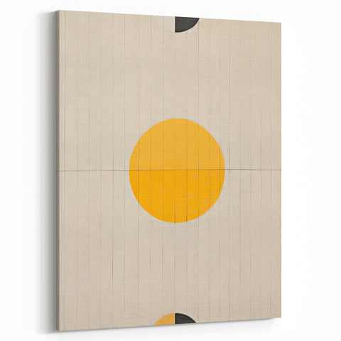 Geometric Yellow Wall Art – Modern Minimalist Dining Print