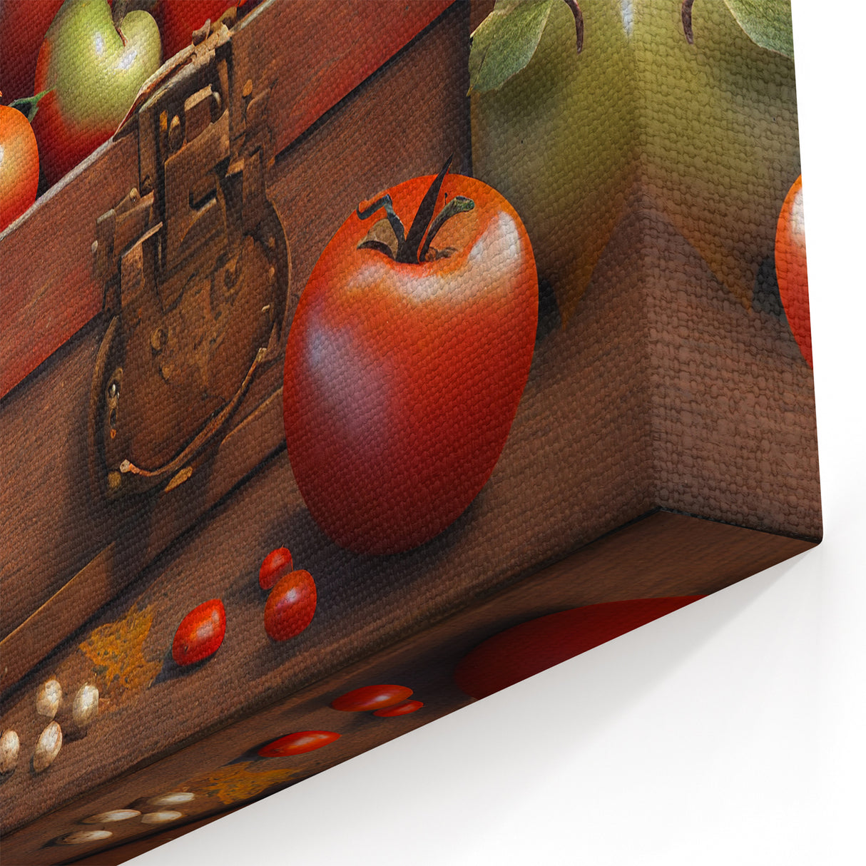 Tomato Treasure Chest Art – Rustic Kitchen Still Life Wall Print