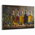 Rustic Olive Oil Bottles – Mediterranean Framed Kitchen Prints