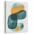 Modern Dining Room Art – Teal & Gold Abstract Dining Room Wall Art