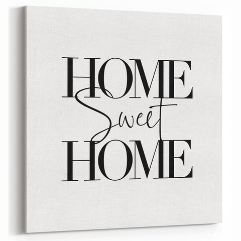 Home Sweet Home - Modern Typography Wall Art Canvas Print